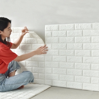 Pegatinas de pared 3D autoadhesivas papel pintado hogar creativo TV fondo de espuma de pared ladrillo decorativo impermeable