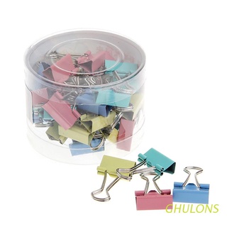 ghulons 40pcs colorido metal binder clips archivo clip de papel suministros de oficina 19mm de ancho