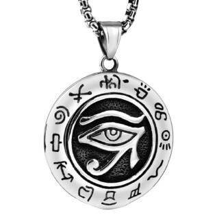 Colgante de acero inoxidable con colgante de ojo egipcio antiguo de Horus (1)
