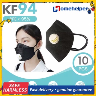 10 piezas de cubrebocas coreana KF94 con válvula de respiración, máscara kn95 lavable y a prueba de polvo con 4 capas de protección homix