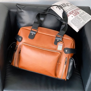 Bolso de mano de marca de moda para hombre maletín Casual de negocios Caballo Loco coreanoPUBolso bandolera Retro de cuero para hombre H8KI (1)