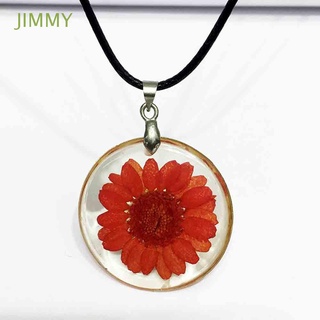 JIMMY Joyería Flor Moda F. Transparencia Collar Encanto -Sí. Colgante Cadena Regalo Hecho a mano Resina/Multicolor
