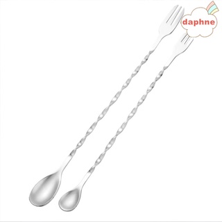 Daphne espiral cuchara mezcladora de acero inoxidable coctelera cucharas mezcla suministros de cocina accesorios de Bar herramienta de Bartender