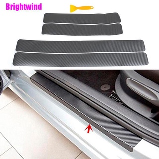 [Brightwind] 4 piezas color gris para puerta de coche, diseño de pedal de bienvenida, protección de fibra de carbono