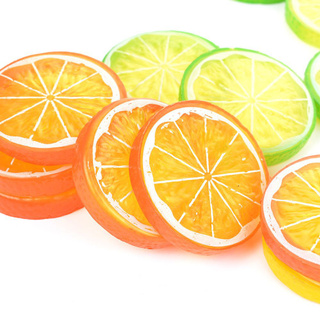 10 piezas de plástico decorativo de limón rebanadas falsas frutas realistas artificiales (1)