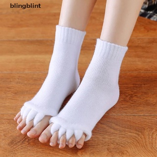 [blingblint] 1 par de separadores de pies de cinco dedos de los pies hallux valgus corrector de juanetes ajustador