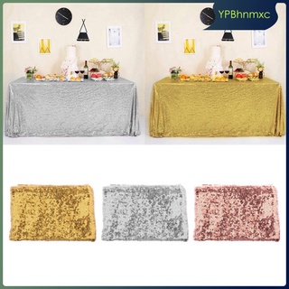 Seamless Glitter Sequin Tablecloth 69x39 inch for Party Wedding Banquet Christmas Event Table Cloth Decorations Sparkly