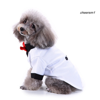 cheersm elegante ropa para mascotas cachorro perro camisa pajarita Formal esmoquin boda fiesta disfraz (9)