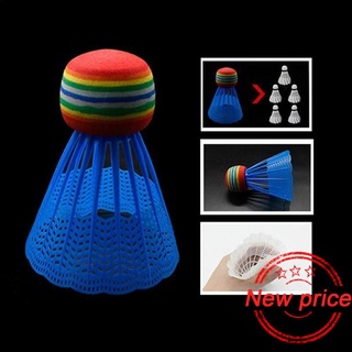 Badminton Shuttlecock Rainbow Head Nylon Ball Plastic Feather Materials Training O4P8