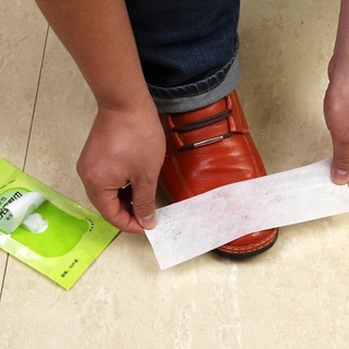 Portátil de tejido húmedo para zapatos brillantes desechables descontaminación y pulido zapatos de limpieza toalla de cuero zapatos de extracción artefacto tejido húmedo 10pcs QdMZ