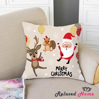 Rh-funda de almohada de navidad, hogar de estilo nórdico creativo Santa Claus mascota alce impresión cuadrada funda de almohada