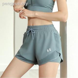 ⊕☂℗Ua Yoga pantalones cortos deportivos mujeres de secado rápido suelto malla delgada (1)