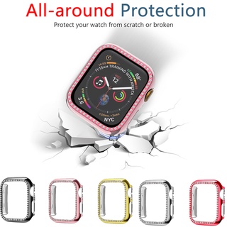 sweatmoly cubierta protectora tpu bling diamante cristal brillante para apple watch 4 44 mm