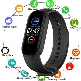 [xiangsizi] reloj inteligente m5 con pantalla a color corazón samrt deporte entrenamiento fitness pulsera monitor deportivo pulsera inteligente (1)