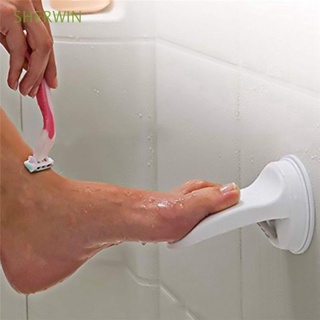 sherwin pies de lavado ducha reposapiés de afeitar pierna pie pedal de paso para pacientes de dolor de espalda antideslizante baño ventosa montada en la pared sin soporte de agarre de perforación/multicolor