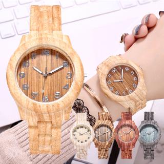 Jam Tangan Wanita nuevo reloj clásico de moda de madera para mujer (1)