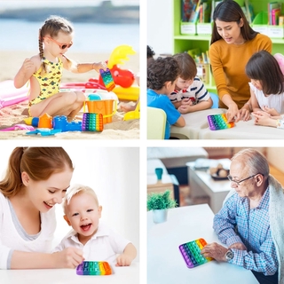 New Cheap Rainbow Fidget Toy Push Bubble Sensory Squishy Stress Reliever Board Game Anti-stress Pop It Child Toys Gift (3)