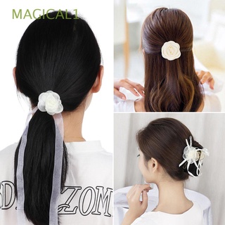 MAGICAL1 Fresh Hairband Korean Fragrant Rose Beige Camellia Hairpin Hairpin Gift Fashion Bride Hair Accessories Simple Fairy