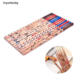 [ivywboby] 12Pcs Cute Cartoon Colorful Wood Pencil Black HB Lead Student Stationery Gift DFG