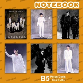 Cuaderno B5 18.2x26 cm KPOP BTS negro cisne Jimin Jungkook Jin serie 1