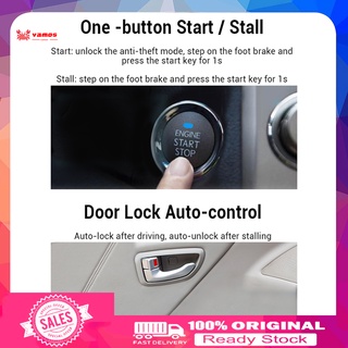 [Ready stock] Compact Remote Starter Car Keyless Entry Engine Start Alarm System Multi-functional for SUV