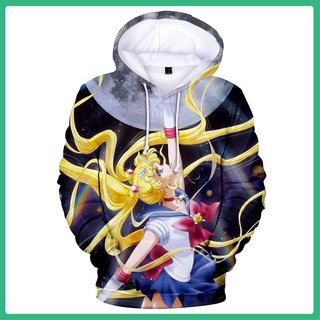 Enfócate en dar regalos Sailor Moon divertido Cosplay impresión marinero luna sudaderas sudaderas de manga larga ropa Harajuku Kpop con capucha para hombre abrigos 3D (1)