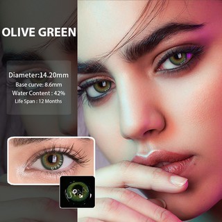 uyaai 2 pzs/par lentes de contacto de colores/cosméticos de uso anual para ojos lentillas verdes lentes de contacto beauty (5)