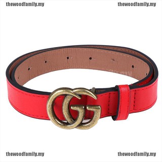 [THE] cinturón de cuero con hebilla de cuero GG estilo coreano para niños (3)