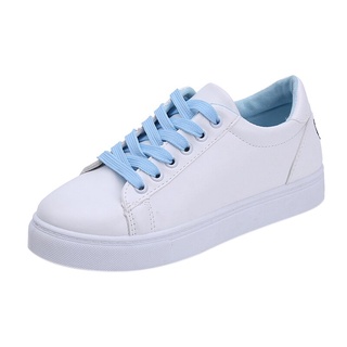 Women Summer Preppy Shoes Casual Lacer Up Korean Flat Ladies White Shoes