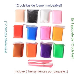 Juego Juguete Didáctico Foamy Moldeable. 12 Piezas De Colores + Herramientas Fomi (4)