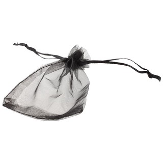 100 bolsas de joyería de Organza negra para bodas, 9 cm x 12 cm (8)