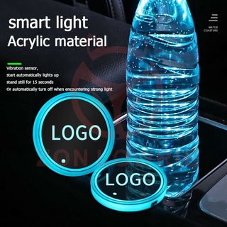1pcs Luminoso USB Almohadilla Coche Antideslizante Posavasos De Agua LED Mat Para Ford Mondeo Express Explorer Wing Bo Accesorios De (3)