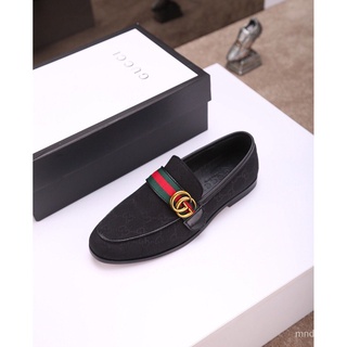 [con caja] 100% original gucci negro mocasines zapatos para hombre (6)