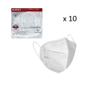 Cubrebocas Kn95 blanco 5 capas color blanco, 10 piezas empaque individual