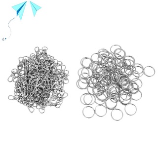 200Pcs Key Ring Clips Key Chain Hooks Swivel Trigger Snap Hooks and Split Ring for Hanging Crafts Jewellery Making (1)