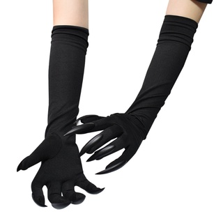escuchar halloween largo guantes de uñas codo longitud garra guantes suave cosplay fantasma manoplas elástico gótico traje accesorios (3)