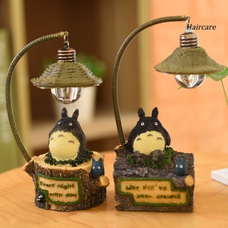 Dibujos animados Totoro diseño LED luz de noche lámpara de resina hogar pantalla modelo molde decoración