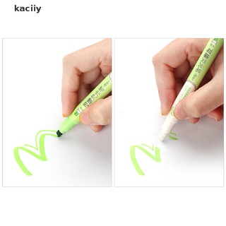 kaciiy 6 colores borrables resaltadores pastel marcadores de doble punta fluorescente pluma papelería mx (7)