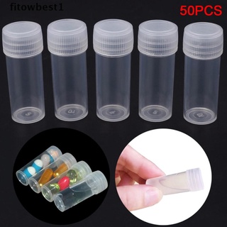 fbmx 50pcs botella de plástico tarro de muestra 5g pequeño barril viales cápsula contenedor de almacenamiento gloria