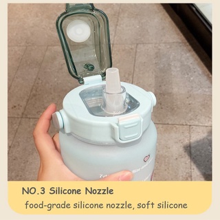 Botella De Agua De 2 Litros De Gran Capacidad Degradado Portátil Mango Al Aire Libre Con Paja (6)