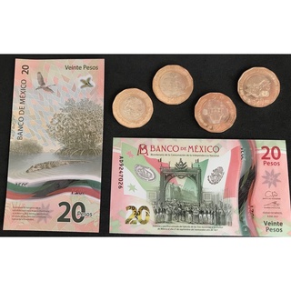 Monedas y Billete de 20 conmemorativos