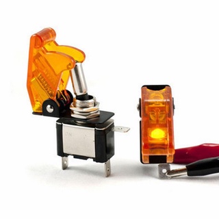 1pcs , 12V 20A Coche Auto Amarillo LED SPST Interruptor De Palanca De Control De Encendido/Apagado Con Tapa De Seguridad