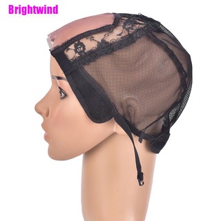[Brightwind] Gorra de peluca para hacer pelucas con correas ajustables tejido de malla transpirable 1pc (7)