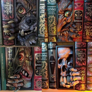 Monsters personalizado Bookend Peeping en la estantería biblioteca resina escritorio adorno para oficina en casa (6)