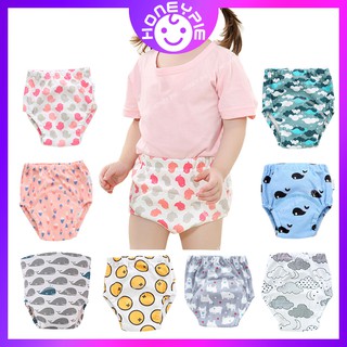 [HONEY PIE]bebé inodoro pantalones de entrenamiento cuatro capas de gasa lavable bebé tela pis orinal inodoro pantalones de entrenamiento