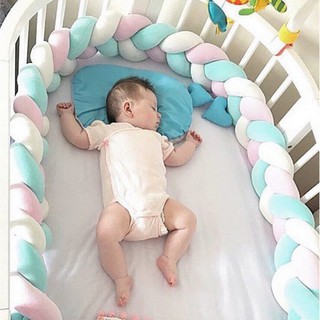 1M/2M de longitud recién nacido cama de bebé parachoques puro tejido de felpa nudo cuna parachoques cama de los niños bebé cuna Protector de bebé decoración de la habitación