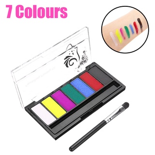 Kit de pintura cara y cuerpo 7 colores paletas de polvo prensado Set Face Art maquillaje ☆Yxbestmall