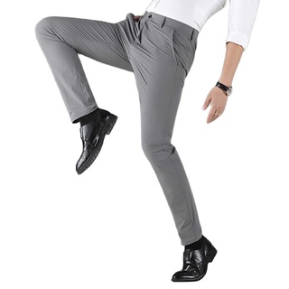 Fashion Casual Pants Men Suit Trousers Straight Slim Pants Korean Style Spring Summer Pants Banquet Office Wedding Man