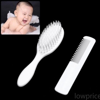 【HOT SALE】Suave Conjunto de pente e escova de cabelo infantil /Conjunto de cuidados para bebês /white lowprice