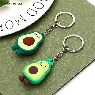 Shungfaa 1x Cute Simulated Fruit Avocado Keychain 3D Soft Resin Smiling Avocado Keychains MX